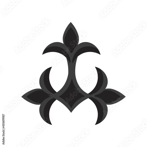 Isolated fleur de lis three black elegant emblem icon - Vector