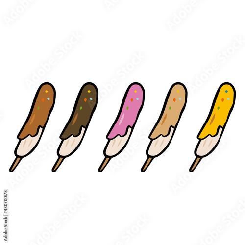 チョコバナナのイラストセット