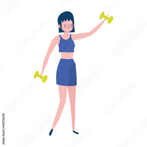 fitness girl dumbbell