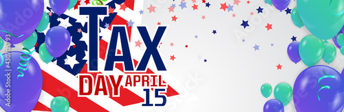 illustration of tax day design over background.United states flag