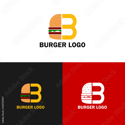 colorful burger logo design. designs for templates.