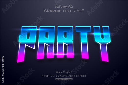 Party 80's Gradient Editable Text Effect Font Style