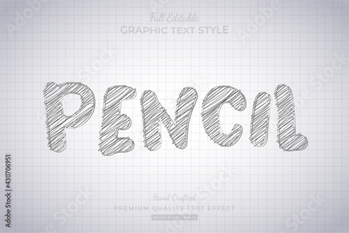 Pencil Sketch Editable Text Effect Font Style