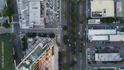 Drone moving shot from above in Lazaro Cardenas avenue in San Pedro Garza Garcia Nuevo León photo