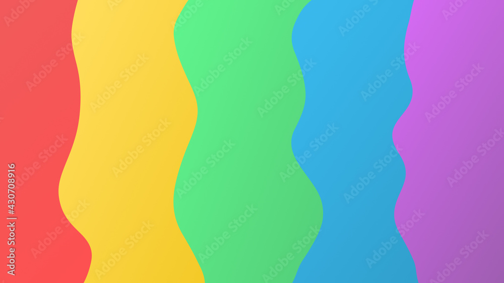 Rainbow color vertical waves us background with copy space for graphic design, poster and banner. Gay Pride LGBT concept