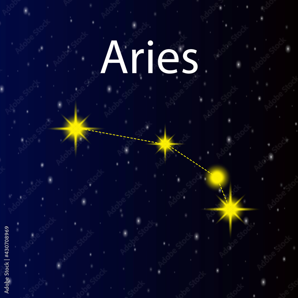 Modern constellation aries, great design for any purposes. Graphic abstract background. Vector illustration. Stock image. EPS 10.