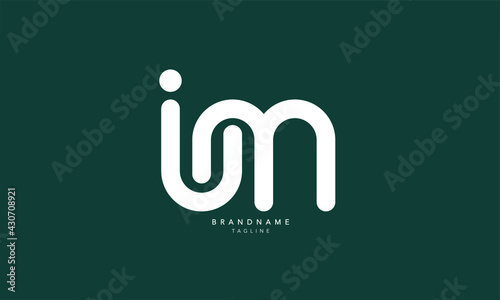 Alphabet letters Initials Monogram logo IUM, IU, UM