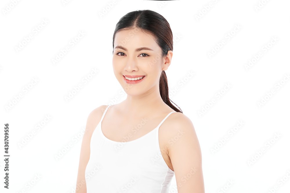 Beautiful young asian woman with clean fresh skin on white background, Face care, Facial treatment, Cosmetology, beauty and spa, Asian women portrait Beautiful young asian woman with clean fresh skin on white background, Face care, Facial treatment, Cosmetology, beauty and spa, Asian women portrait