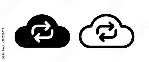 Sync cloud computing data icon