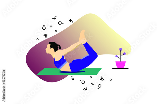 
Illustration of woman doing yoga for Yoga Day Celebration on abstract background.