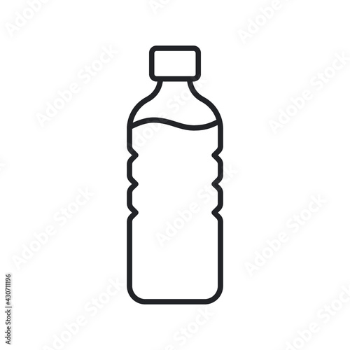 Bottle line icon. Simple outline style. Water, container, plastic, drink, cola, cold, beverage, concept, design element. Vector illustration isolated on white background. EPS 10.
