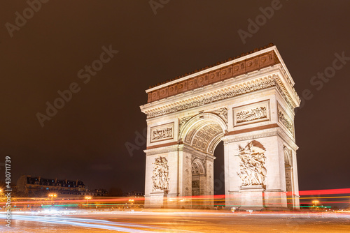 Paris, France - Dec 2015: The Arc de Triomphe de l Étoile. © ThengSin