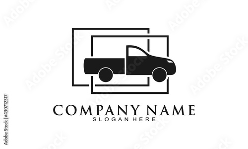 Pick up car illustration vector icon logo