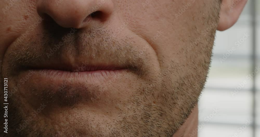 Man with facial hair close up smiling Man with facial hair close up smiling