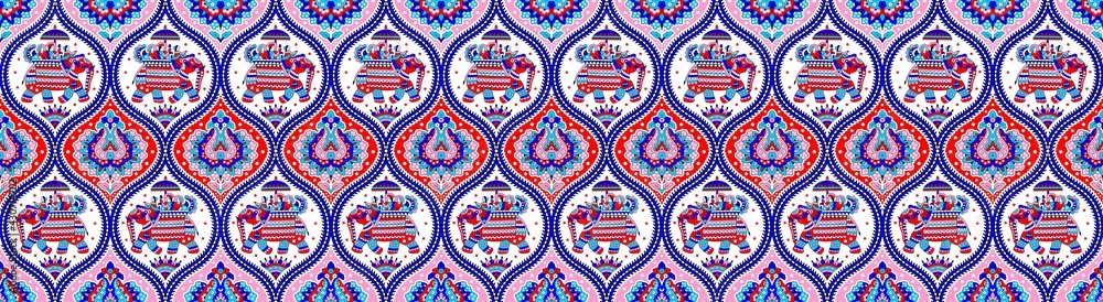 colorful Indian kalamkari pattern design. colorful Indian kalamkari pattern design.