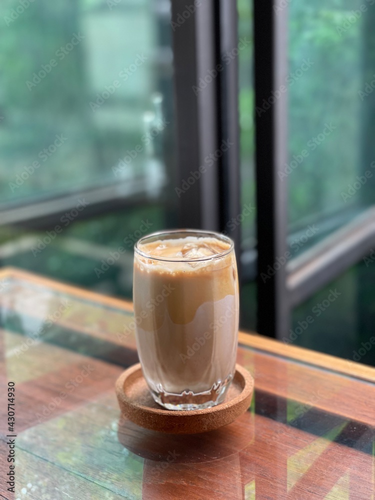 Coffee drink on wood table. Cafe concept Coffee drink on wood table. Cafe concept