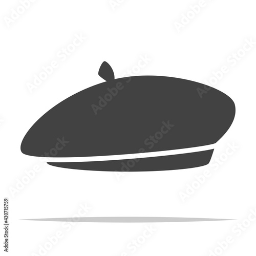 Beret hat icon vector isolated