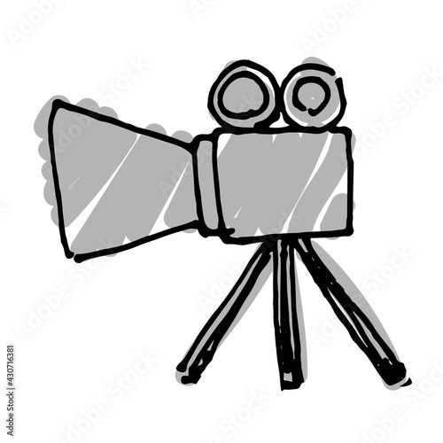 昔の映写機の可愛いシンプルイラスト
