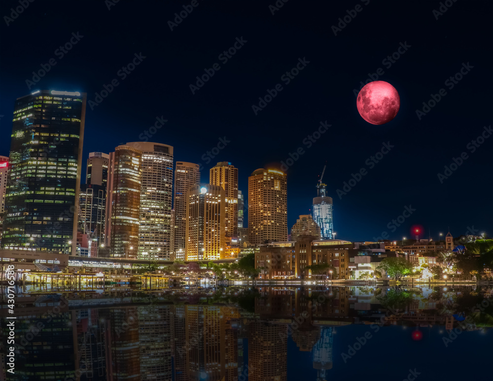 Large pink moon over the Sydney skies NSW Australia Large pink moon over the Sydney skies NSW Australia