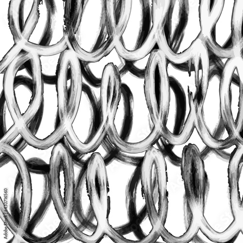  pattern spiral black and white curls.Abstract background