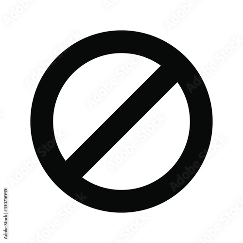 Ban sign related thin line icon