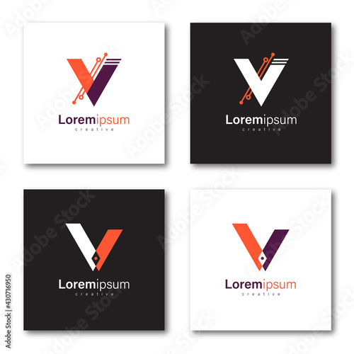 Letter v logo template design