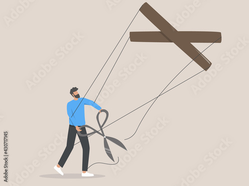 Free from manipulation concept. Puppet. Human manipulation.
