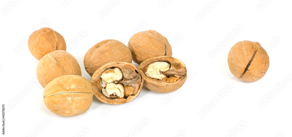 Walnuts isolated on white background. Walnuts isolated on white background.