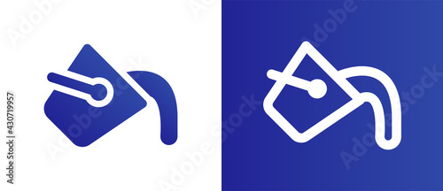 Pouring liquid out of bucket icon vector.
