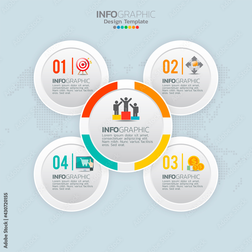 Business infographic elements with 4 options or steps Business infographic elements with 4 options or steps