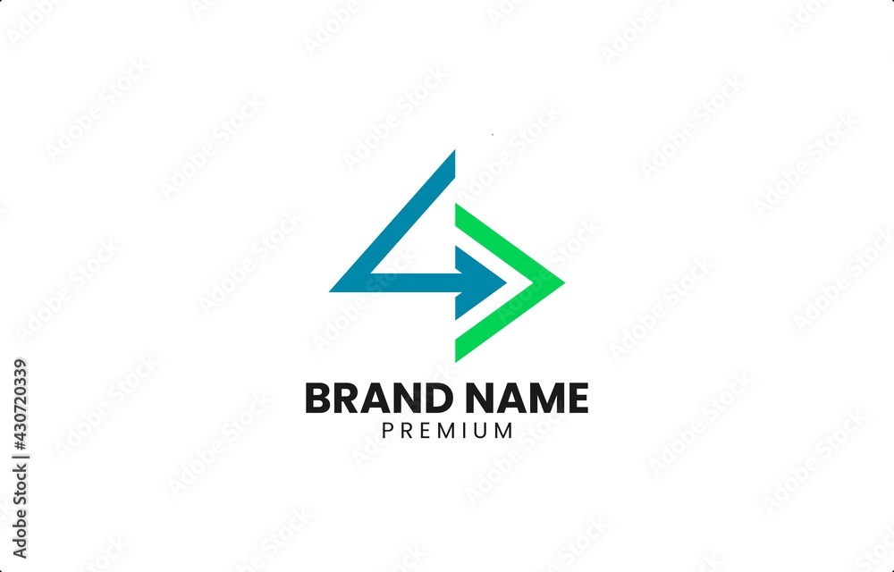 Number 4 Arrow Triangle Logo Design Template Vector Number 4 Arrow Triangle Logo Design Template Vector