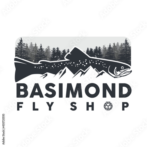 Basimond fly shop illustration vector