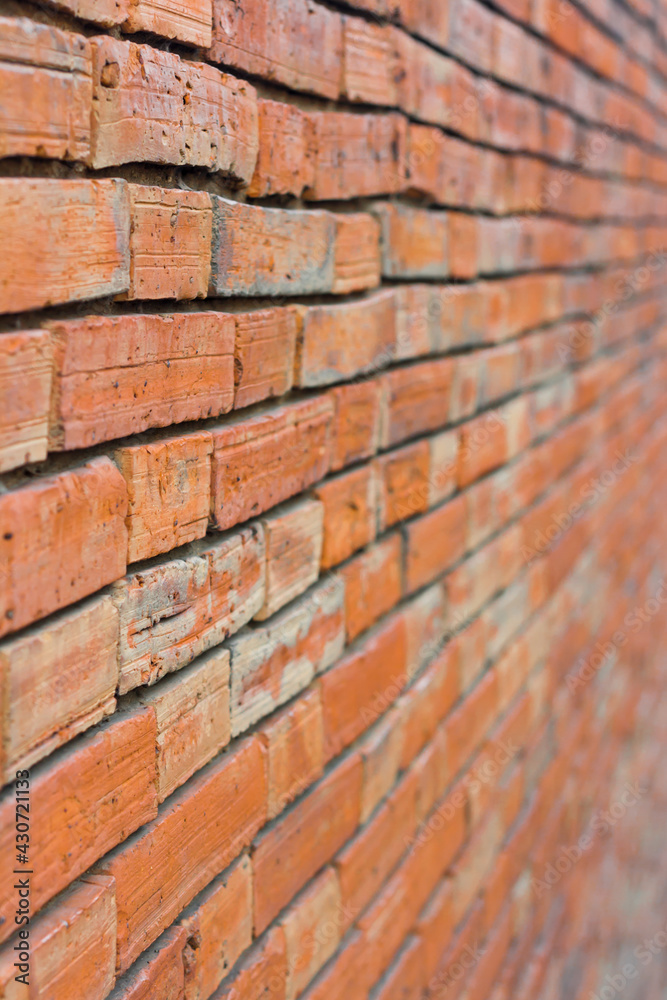 Perspective of a red brick wall Perspective of a red brick wall