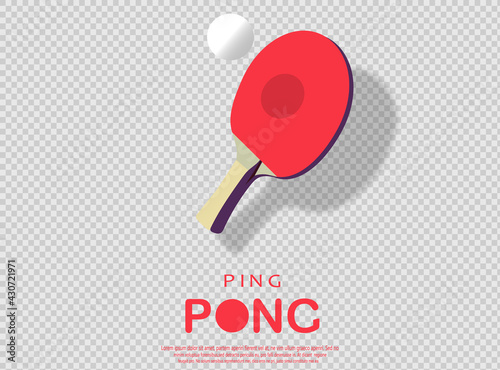Ping pong Poster Template. Table and rackets for ping-pong. Vector illustration