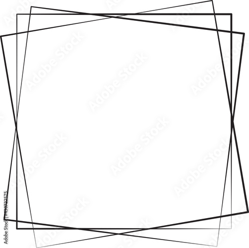 Geometric polygonal black linear frame. Set cristal shapes. Vector illustration for design greeting cards.