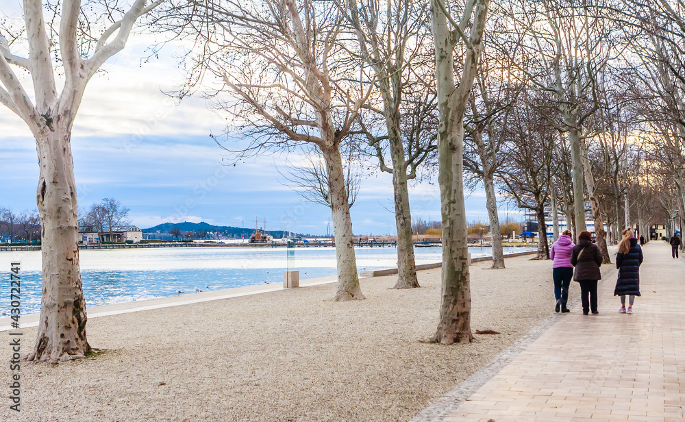 Tagora promenade in Balatonfured. Balaton area Europe, Eastern Europe, Hungary,