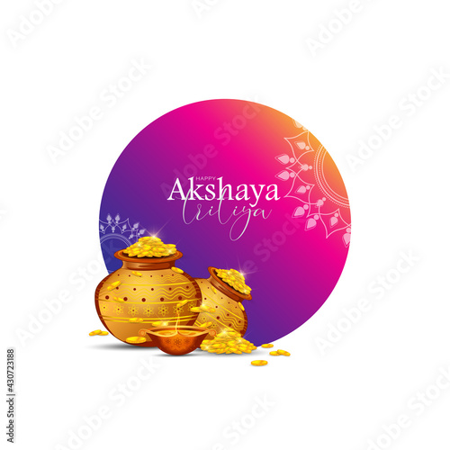 Vector  Illustration of Happy Akshaya Tritiya.