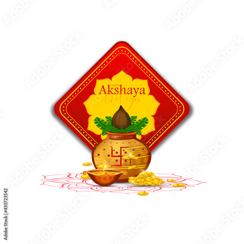 Vector  Illustration of Happy Akshaya Tritiya.