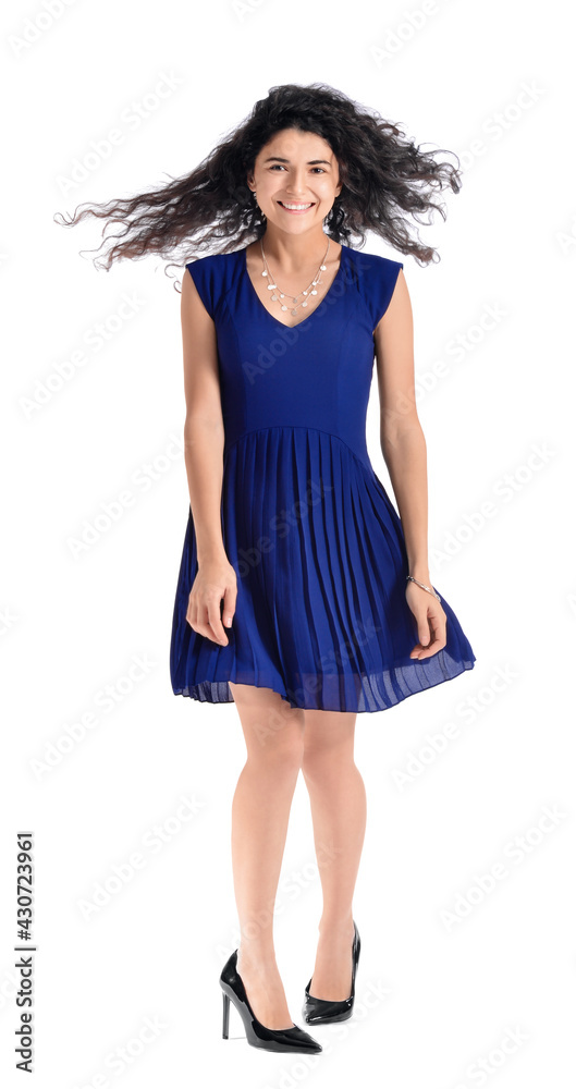 Portrait of fashionable young woman on white background Portrait of fashionable young woman on white background