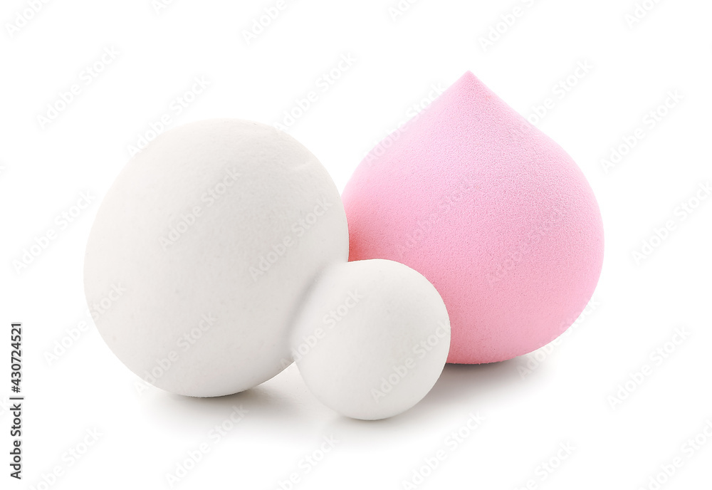 Makeup sponges on white background Makeup sponges on white background