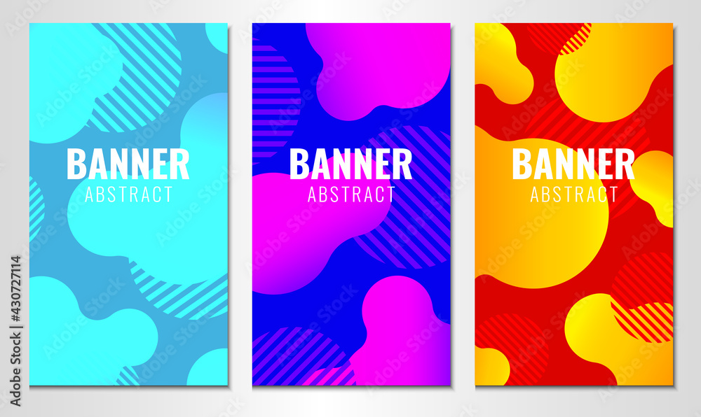 Set of abstract cover template. Vertical design. 

