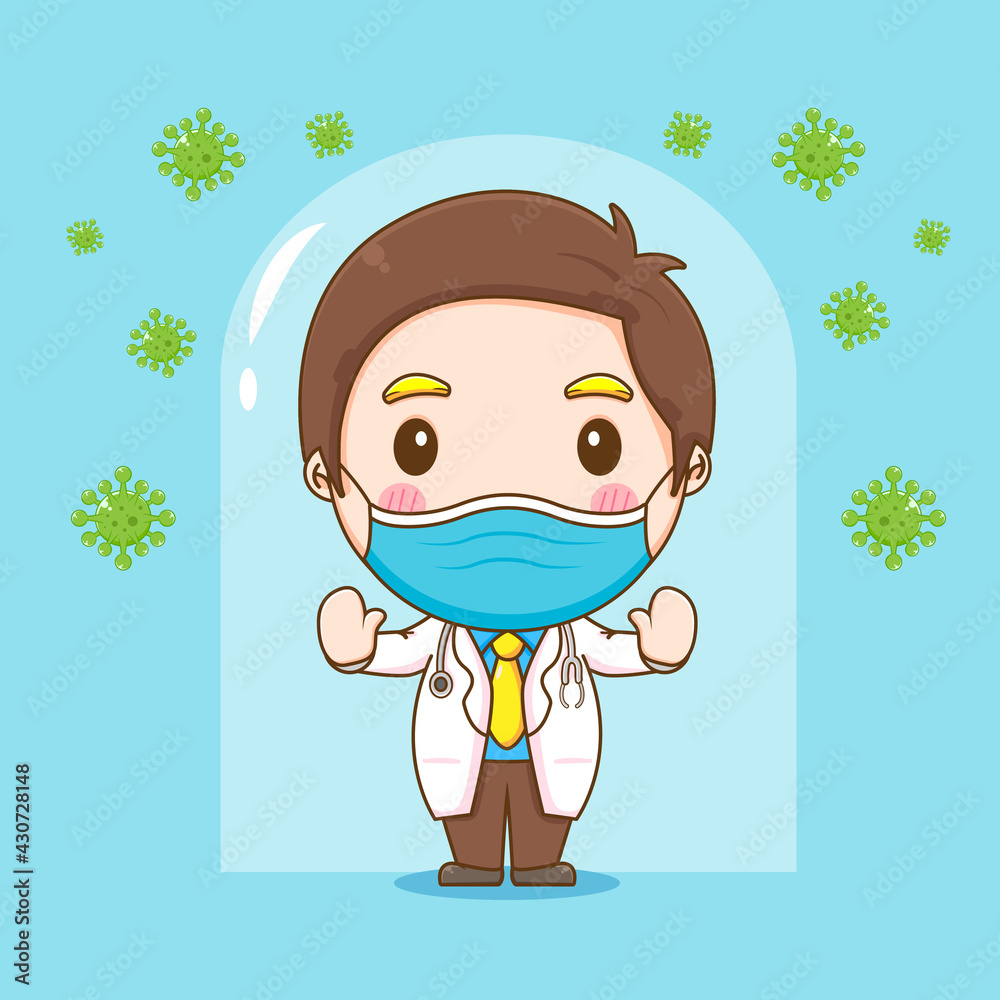 Cartoon illustration of cute doctor character Cartoon illustration of cute doctor character