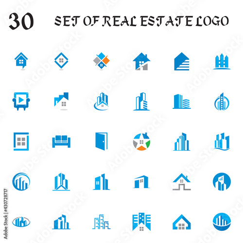 set of real estate vector , set of architecture logo