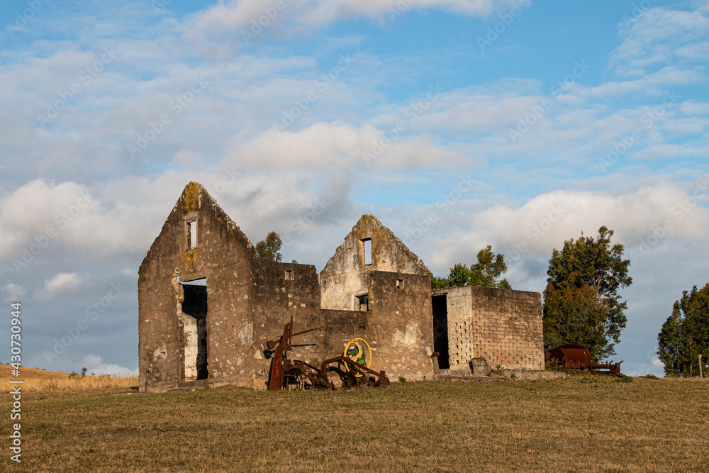 Derelect Dilapidated Building Perched on Rounded Hill Derelect Dilapidated Building Perched on Rounded Hill