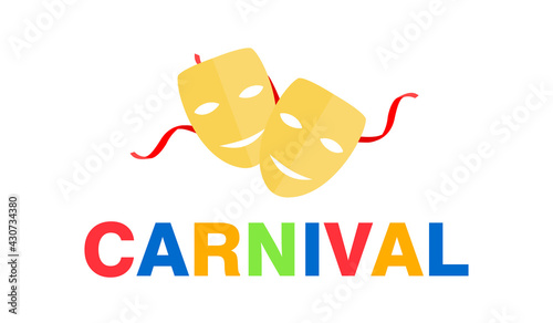 Carnival card or banner. Typography design