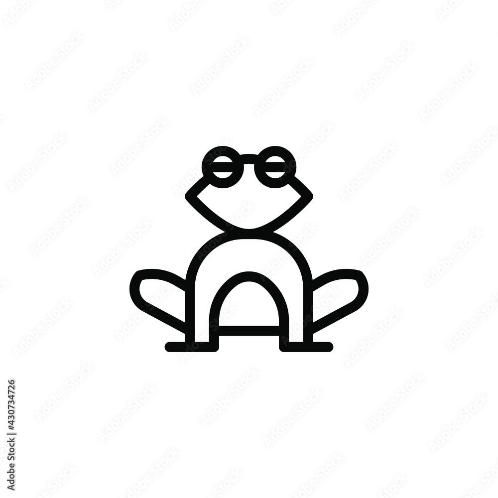 frog animal vector line icon frog animal vector line icon