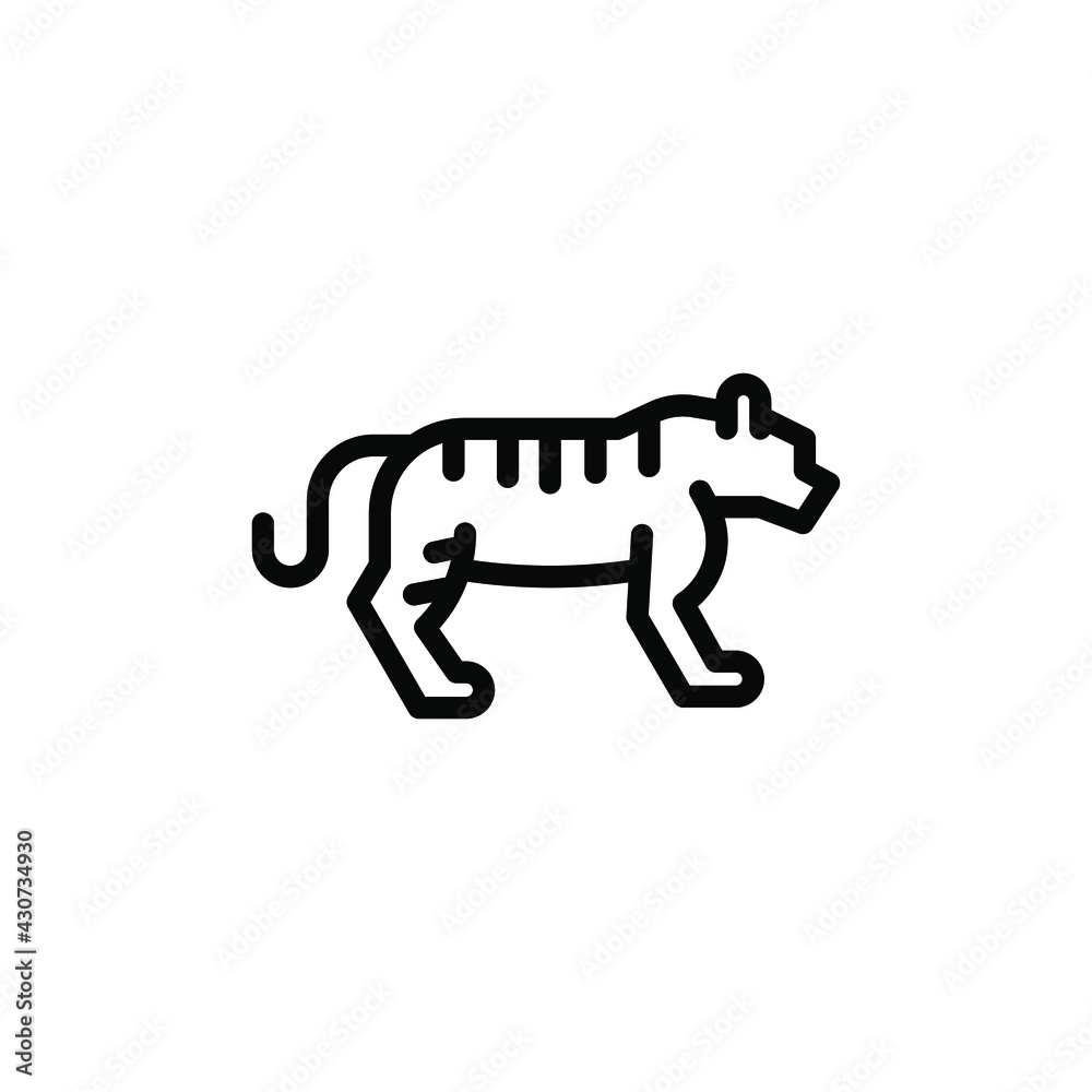 Fototapeta premium tiger animal vector line icon
