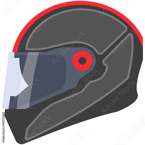 Motorcycle helmet vector biker headwear illustration on white