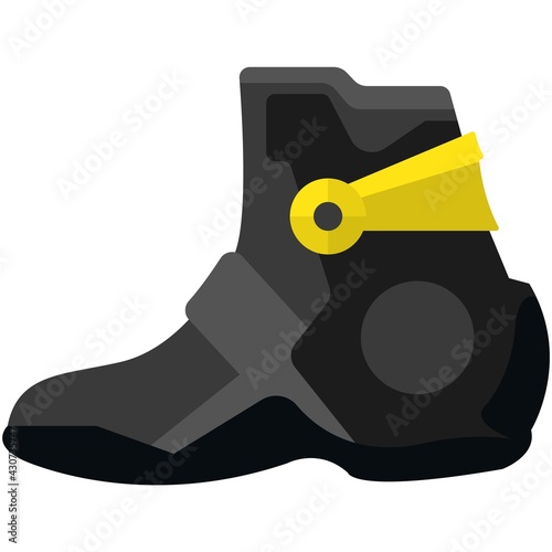 Motorcycle biker boots pair vector illustration on white