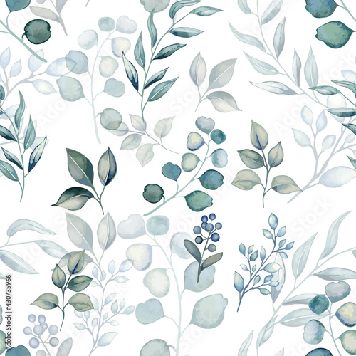 Vector pattern seamless with leaves and herbals. Vector pattern seamless.